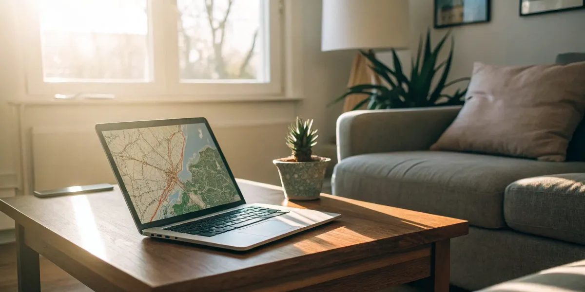 Using a home insurance finder tool on a laptop to compare insurance quotes.