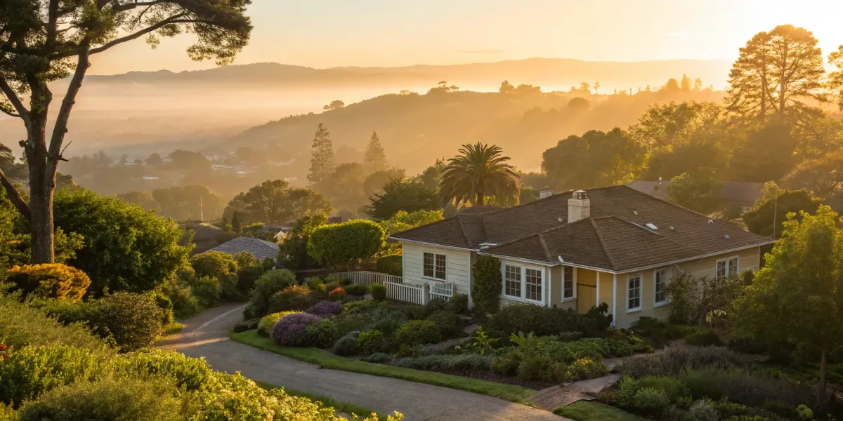 Finding recent home insurance carriers in CA for a California home at sunrise.