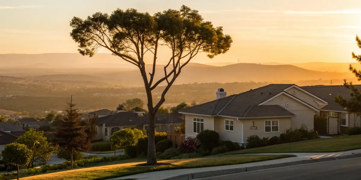A California home in a dry brush fire zone needing homeowners insurance.