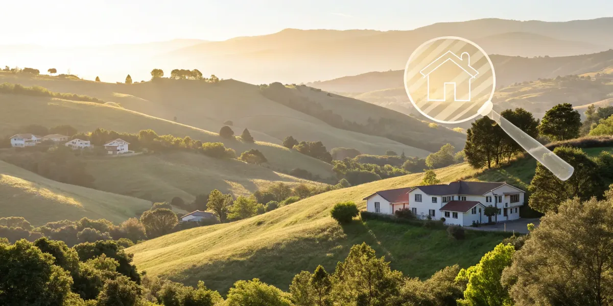 Using the California home insurance finder tool to search for coverage on a hillside house.