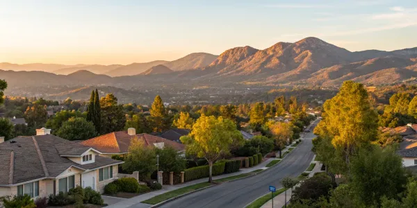 California homes near mountains, where homeowners need insurers accepting new policies.