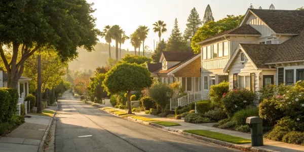 A California home on a suburban street, a focus for finding home insurance availability.